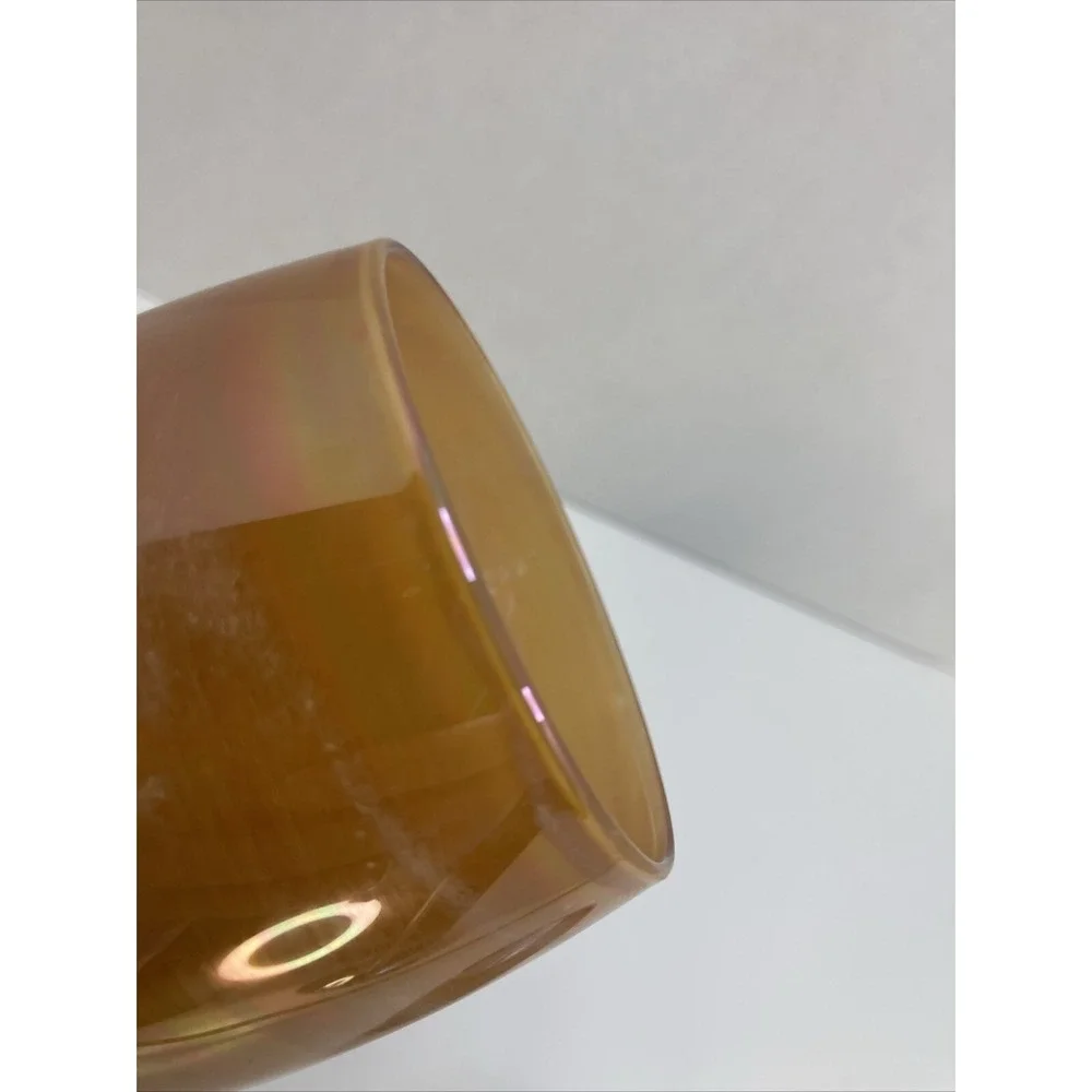 Pair of Hollowick Votive Candle Holder Gold‎ Amber Black Fleck New